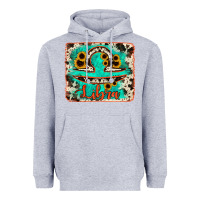 Heather Grey libra turquoise cowhide Heavyweight Hoodie - RanaPortraitStore