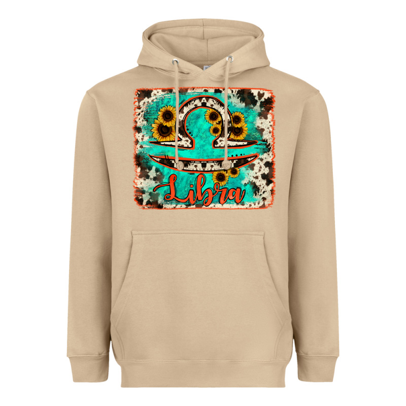 Libra Turquoise Cowhide Heavyweight Hoodie by RanaPortraitStore | Teevron