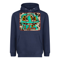 Navy libra turquoise cowhide Heavyweight Hoodie - RanaPortraitStore