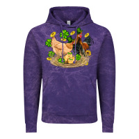 Cloud Purple st patricks day farm chicken rooster chick  shamrock gold Vintage Hoodie - Artiststas