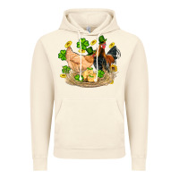 Vintage Artic st patricks day farm chicken rooster chick  shamrock gold Vintage Hoodie - Artiststas