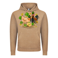 Vintage Coffee st patricks day farm chicken rooster chick  shamrock gold Vintage Hoodie - Artiststas