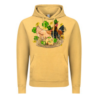 Vintage Mustard st patricks day farm chicken rooster chick  shamrock gold Vintage Hoodie - Artiststas