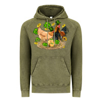 Vintage Olive st patricks day farm chicken rooster chick  shamrock gold Vintage Hoodie - Artiststas