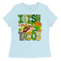 Baby Blue Irish i Had Tacos Ladies Tee - CowhideDigitalArt