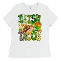 White Irish i Had Tacos Ladies Tee - CowhideDigitalArt