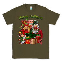 Army Green happy holidays gnomes truck Classic Tee - BarkalooDesign