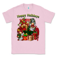 Bubblegum Pink happy holidays gnomes truck Classic Tee - BarkalooDesign