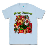 Dusty Blue happy holidays gnomes truck Classic Tee - BarkalooDesign