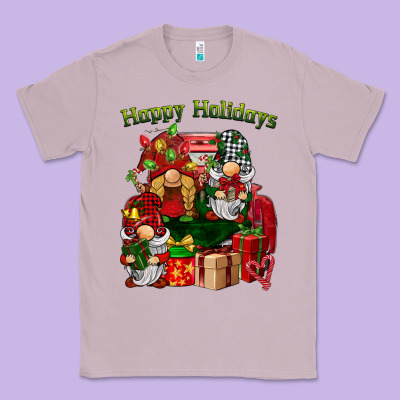 Happy Holidays Gnomes Truck Classic Tee Designed By Barkaloodesign