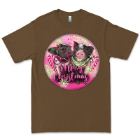 Cacao Pink Merry Christmas Pig Premium Tee - FaDigitalArtStudio