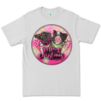 Dove Grey Pink Merry Christmas Pig Premium Tee - FaDigitalArtStudio