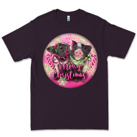 Plum Pink Merry Christmas Pig Premium Tee - FaDigitalArtStudio