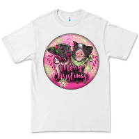 White Pink Merry Christmas Pig Premium Tee - FaDigitalArtStudio
