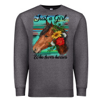 Charcoal Heather just a girl who loves horseshoe Premium Sweatshirt - RanaPortraitStore