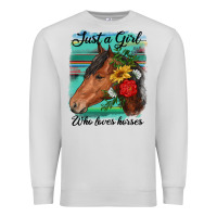 Dove Grey just a girl who loves horseshoe Premium Sweatshirt - RanaPortraitStore