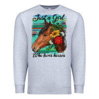 Heather Grey just a girl who loves horseshoe Premium Sweatshirt - RanaPortraitStore