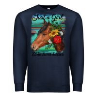 Navy just a girl who loves horseshoe Premium Sweatshirt - RanaPortraitStore