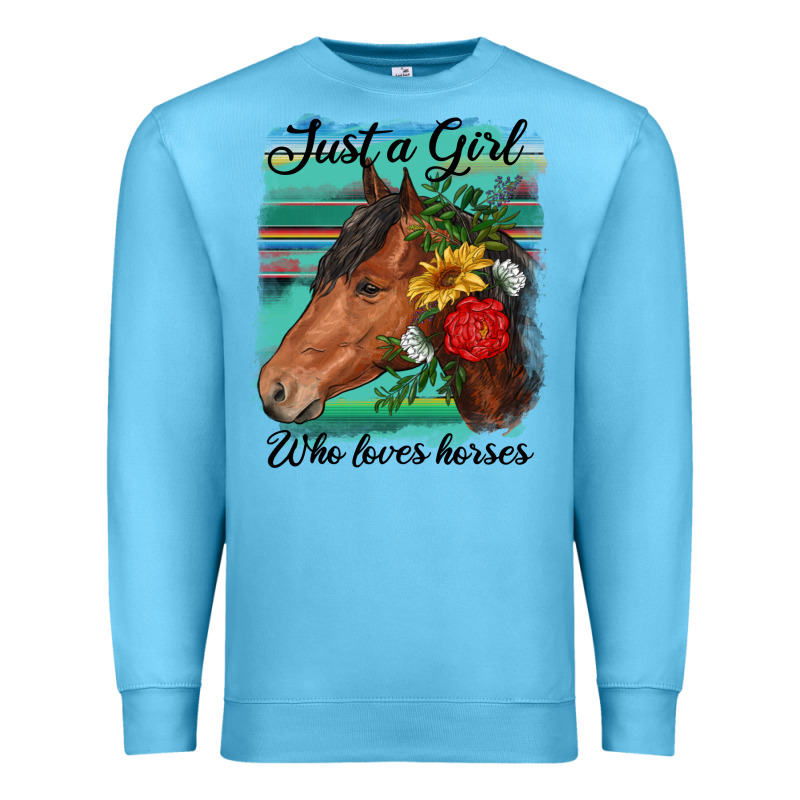 Just A Girl Who Loves Horseshoe Premium Sweatshirt by RanaPortraitStore | Teevron