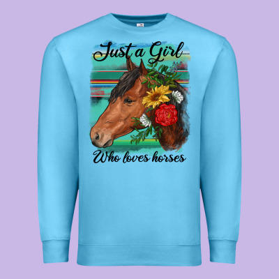 Just A Girl Who Loves Horseshoe Premium Sweatshirt Designed By Ranaportraitstore