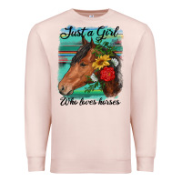 Pale Pink just a girl who loves horseshoe Premium Sweatshirt - RanaPortraitStore
