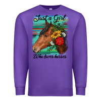 Purple just a girl who loves horseshoe Premium Sweatshirt - RanaPortraitStore