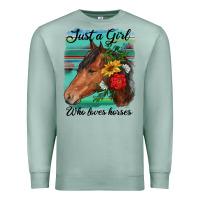 Seafoam just a girl who loves horseshoe Premium Sweatshirt - RanaPortraitStore