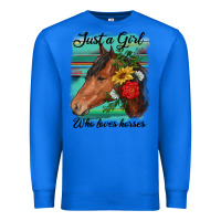 True Royal just a girl who loves horseshoe Premium Sweatshirt - RanaPortraitStore
