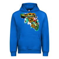 Cobalt Florida Map Sunflower Cactus Serape Urban Hoodie - RanaPortraitStore