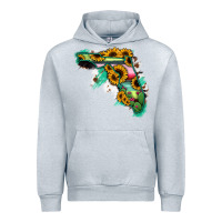 Heather Grey Florida Map Sunflower Cactus Serape Urban Hoodie - RanaPortraitStore
