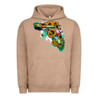 Pigment Burro Florida Map Sunflower Cactus Serape Urban Hoodie - RanaPortraitStore