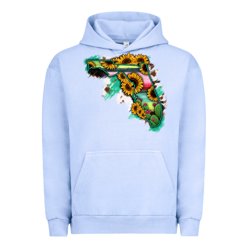 Florida Map Sunflower Cactus Serape Urban Hoodie by RanaPortraitStore | Teevron