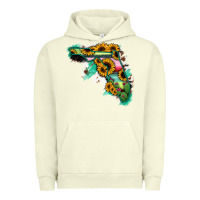 Pigment Pistachio Florida Map Sunflower Cactus Serape Urban Hoodie - RanaPortraitStore