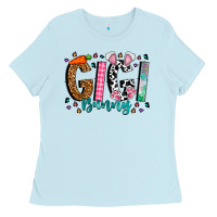 Baby Blue gigi bunny Ladies Tee - CowhideDigitalArt