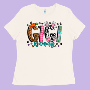 Gigi Bunny Ladies Tee Designed By Cowhidedigitalart
