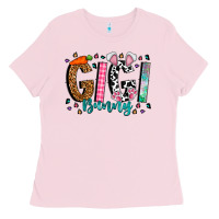 Bubblegum Pink gigi bunny Ladies Tee - CowhideDigitalArt