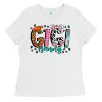 White gigi bunny Ladies Tee - CowhideDigitalArt