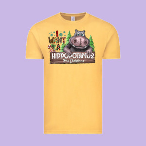 I Want A Hippopotamus For Christmas Vintage Tee Designed By Cowhidedigitalart