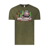Vintage Olive I Want a Hippopotamus for Christmas Vintage Tee - CowhideDigitalArt