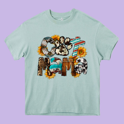 Western Cat Mama Mother's Day Heavy Core Tee Designed By Fadigitalartstudio
