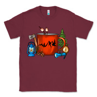 Burgundy Camper Coffee Cup Classic Tee - FaDigitalArtStudio