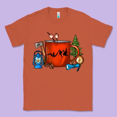 Camper Coffee Cup Classic Tee Designed By Fadigitalartstudio
