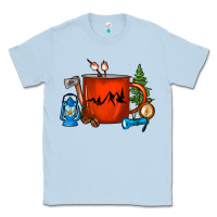 Dusty Blue Camper Coffee Cup Classic Tee - FaDigitalArtStudio