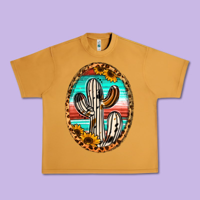 Western Cactus Urban Heavy Tee Designed By Jasminsmagicworld