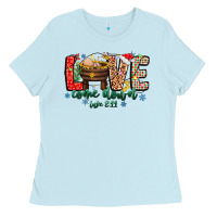Baby Blue Love ComeDown Luke 2.11-2 2 Ladies Tee - CowhideDigitalArt