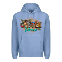 Colony Blue coffee please Premium Hoodie - BarkalooDesign