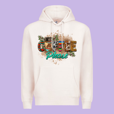Coffee Please Premium Hoodie Designed By Barkaloodesign
