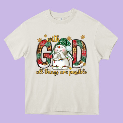 With God All Things Are Possible With Snowman Bbs Heavy Core Tee Designed By Bundleandbundleshop