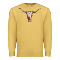 Antique Gold longhorn cow head Premium Sweatshirt - RanaPortraitStore
