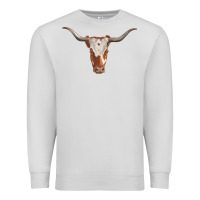 Dove Grey longhorn cow head Premium Sweatshirt - RanaPortraitStore